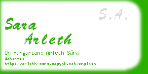 sara arleth business card